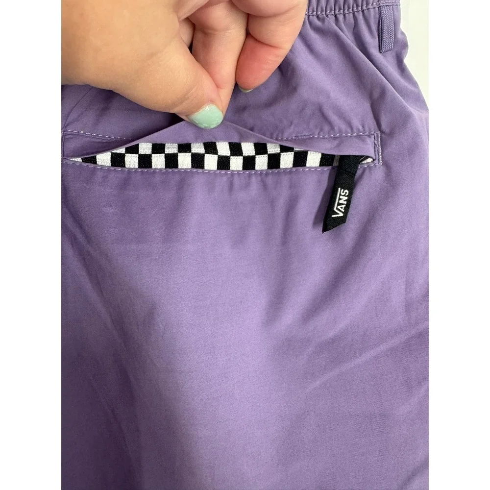 Vans Mens Primary Solid Elastic Boardshorts Purple Relaxed Fit Size Small NWT